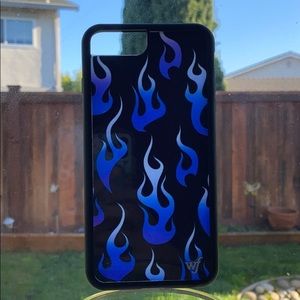 Blue and black wildflower flames case.